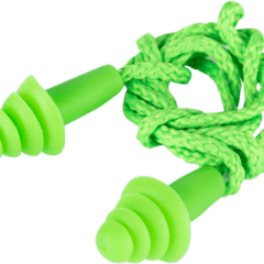 Tri Flange Reusable Corded Silicone Earplug - Box of 100