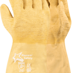 Yellow Comarex Glove - Fully Dipped - Safety Cuff Heavy Crinkle - Wrist