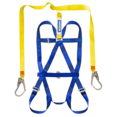 Belted Harness - Double Lanyard & Scaffold Hooks c/w 45mm Chest Strap & Dorsal Padding