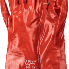 BB Red PVC Safety Gloves - Open Cuff - Smooth Palm